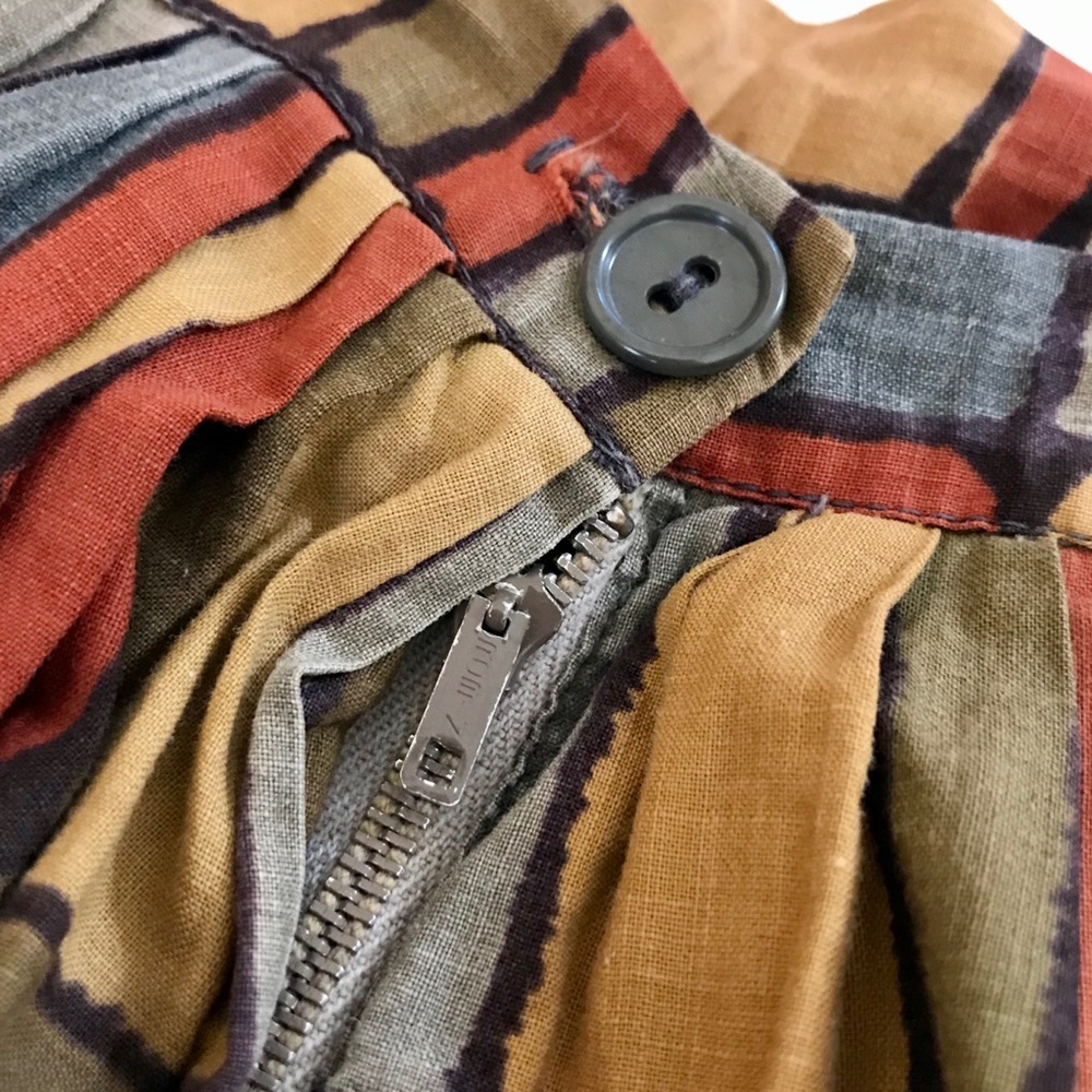 VINTAGE Cotton Autumn Color Skirt - 23" Waist xs - Picture 5 of 8
